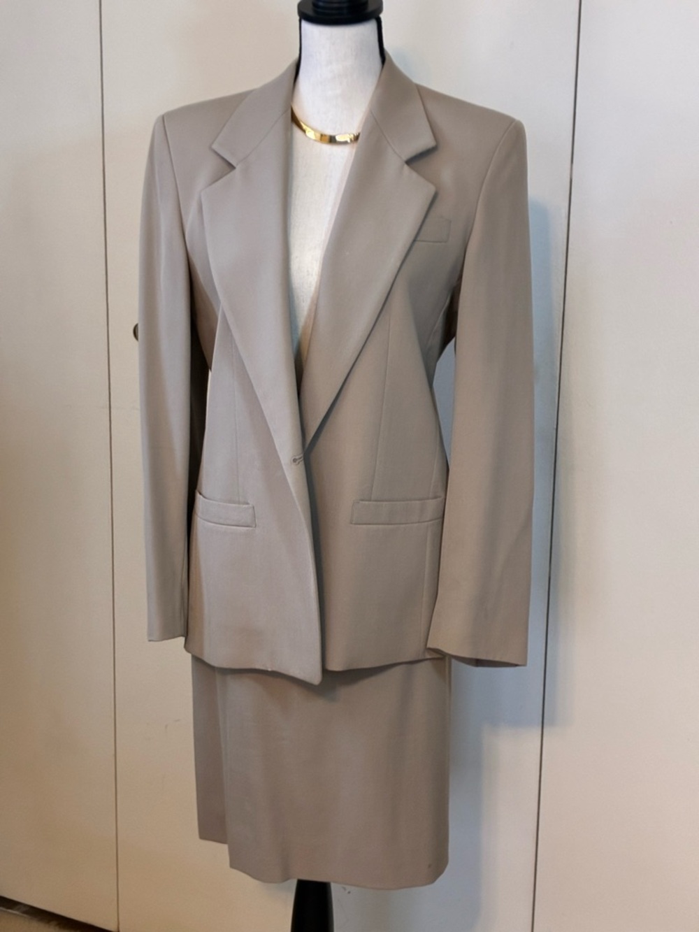 Classic Austin-Reed Tan Women's Jacket and Skirt Suit
